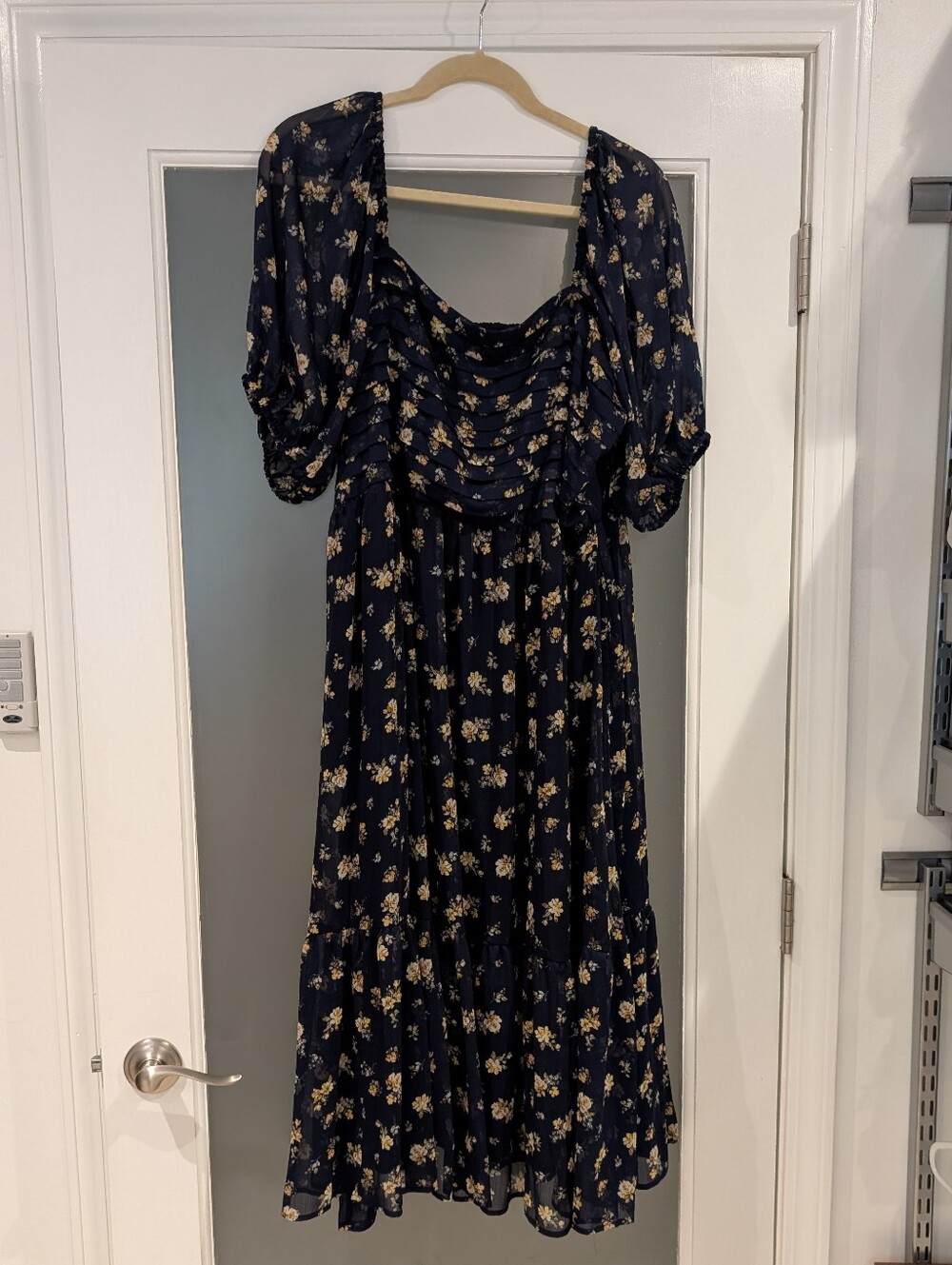 LC Lauren Conrad Square Neck Pleated Bodice Dress